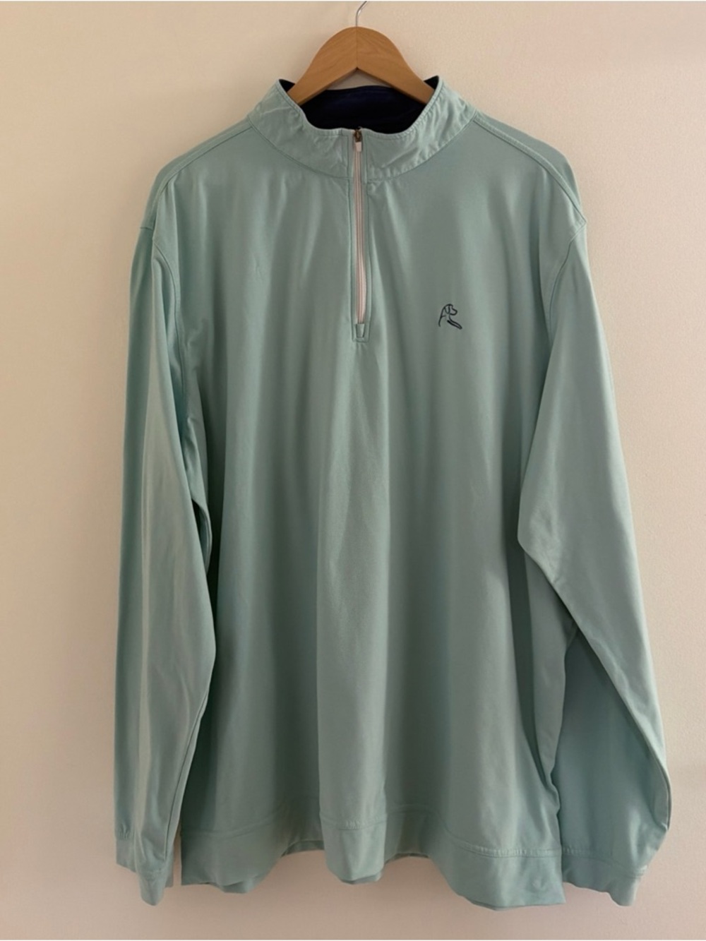 Men's Rhoback XXXL Pullover Quarter Zip Powder Blue  3XL Q-ZIP